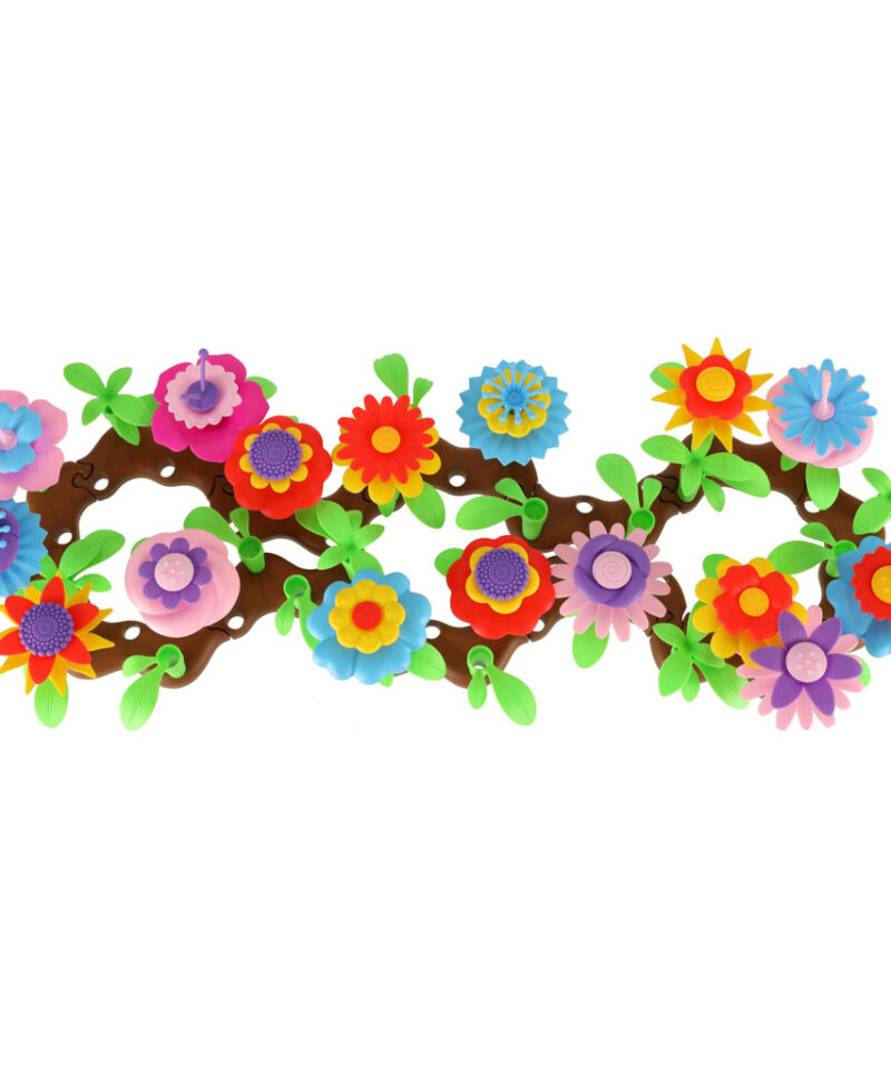 Kaunis lilleaed ehitusklotsidest