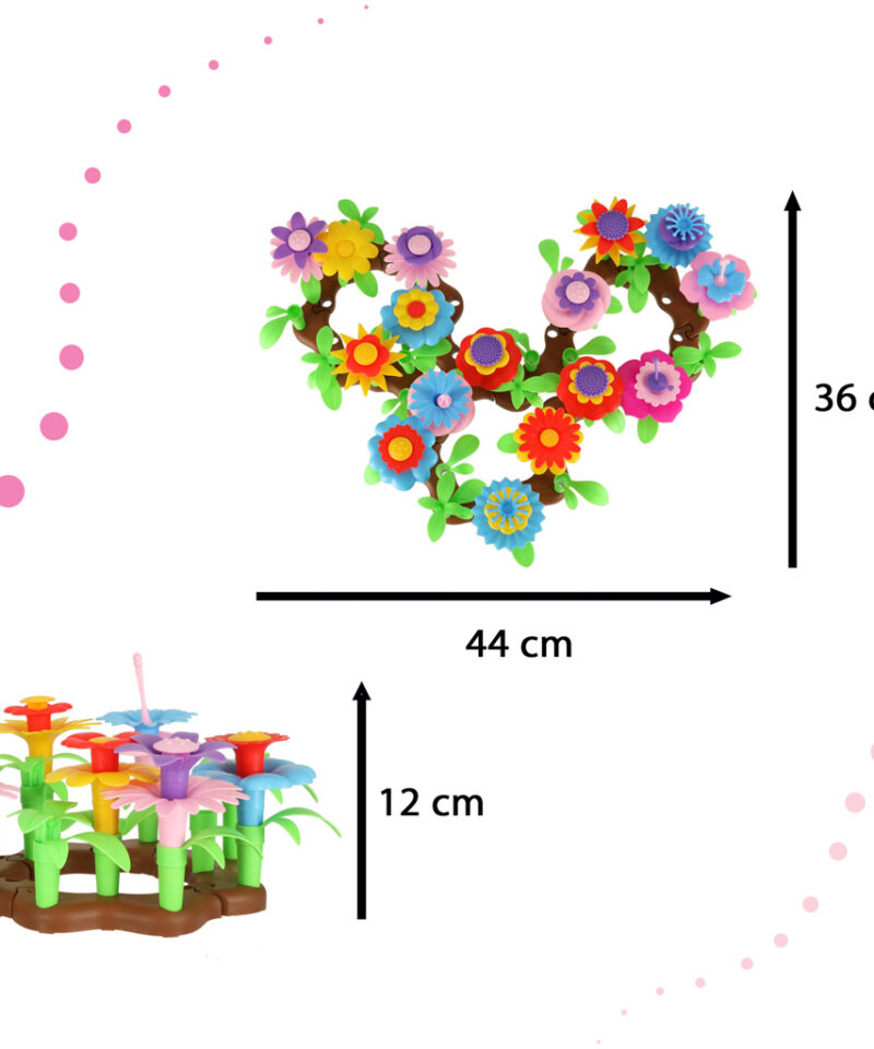 Kaunis lilleaed ehitusklotsidest