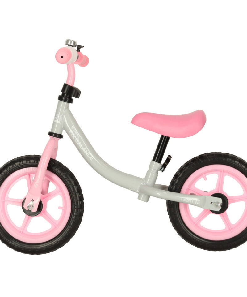 Kerge tasakaaluratas lastele hall-roosa