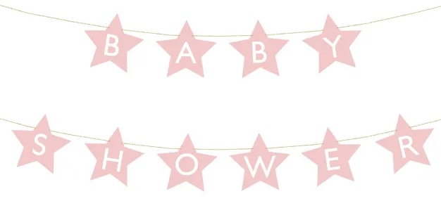 Roosa baby shower bänner peol