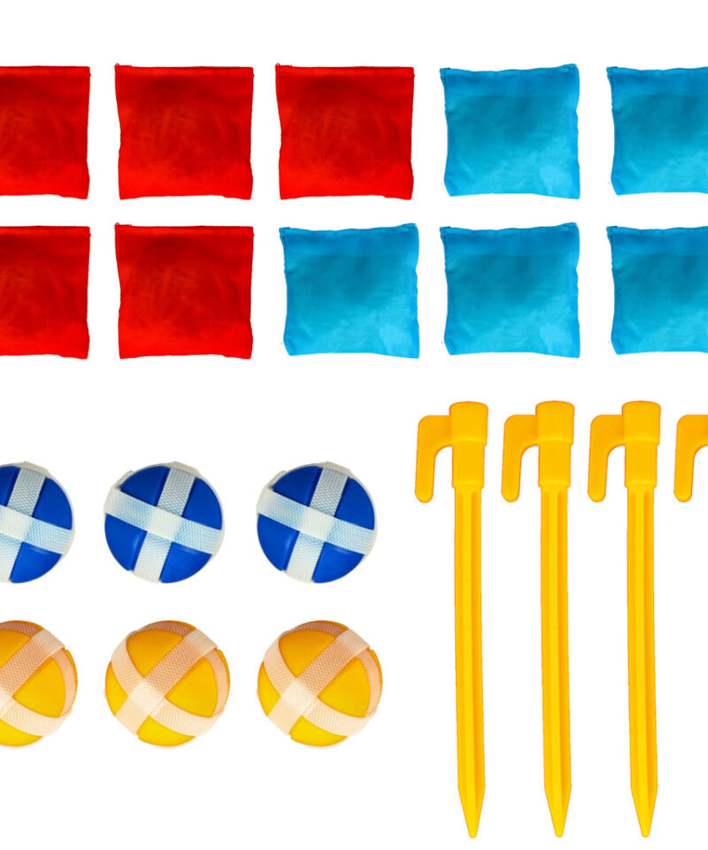 Värvilised kotid ja pallid mängus