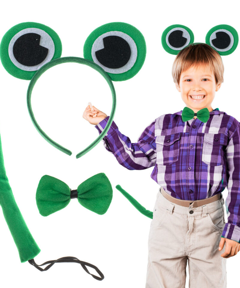 Laste kostüümikomplekt "Armas konn" rohelise peapaelaga