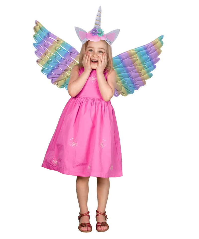 Ükssarviku kostüüm koos tiibadega