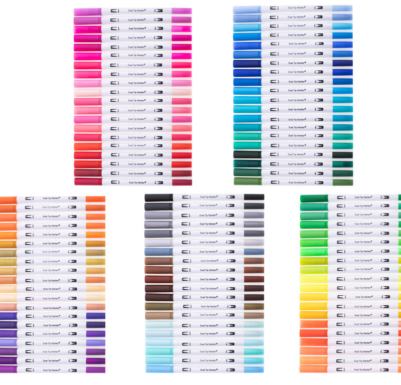 100 erinevat värvi markerid