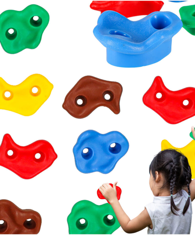 Värvilised ronimiskivid lastele seinal