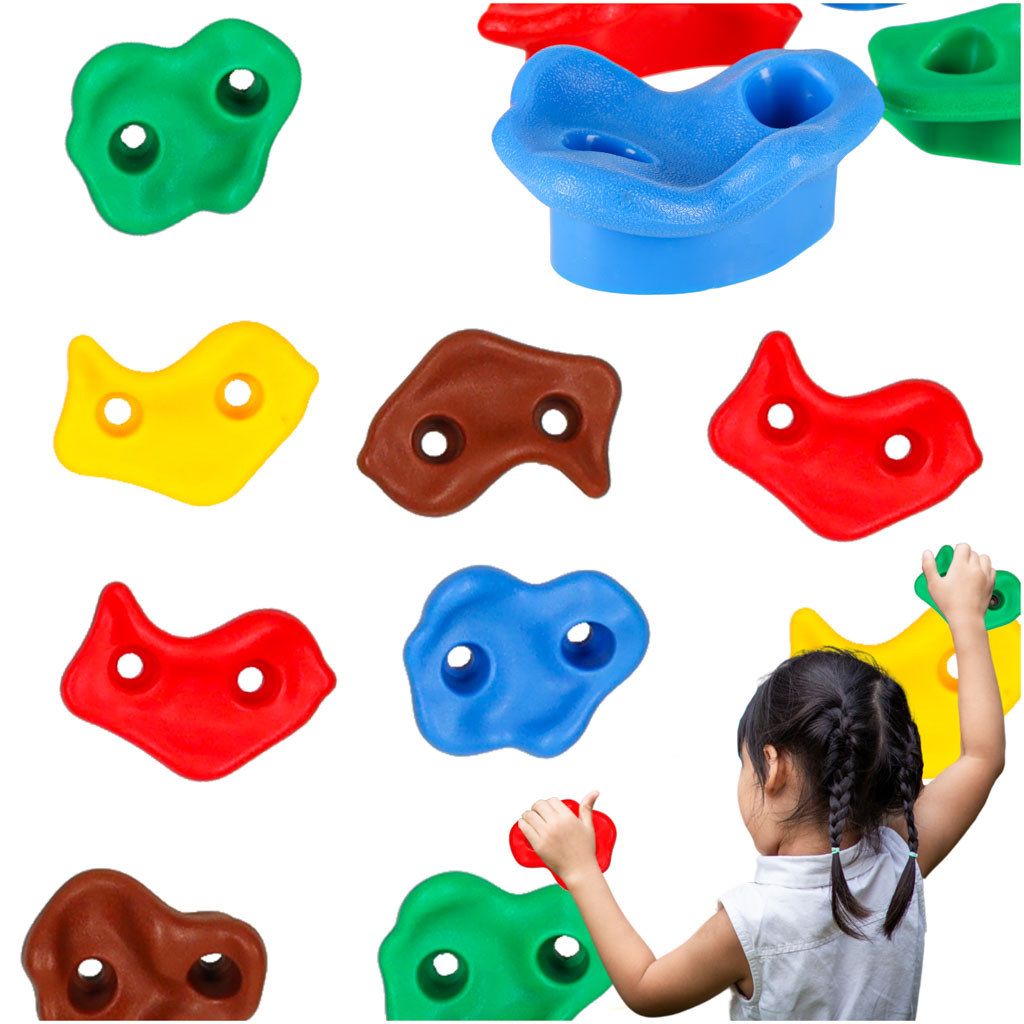 Värvilised ronimiskivid lastele seinal