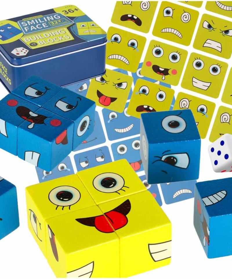 Emotsioonide õppimise mänguklotsid puidust