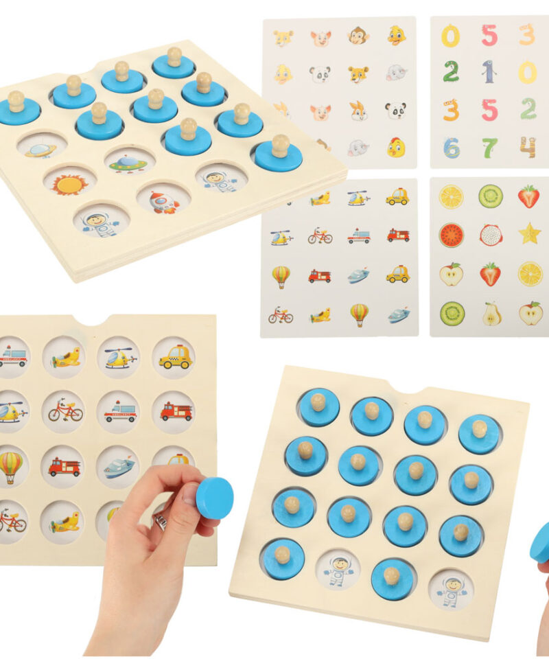 Laste puidust mälumängu komplekt laual