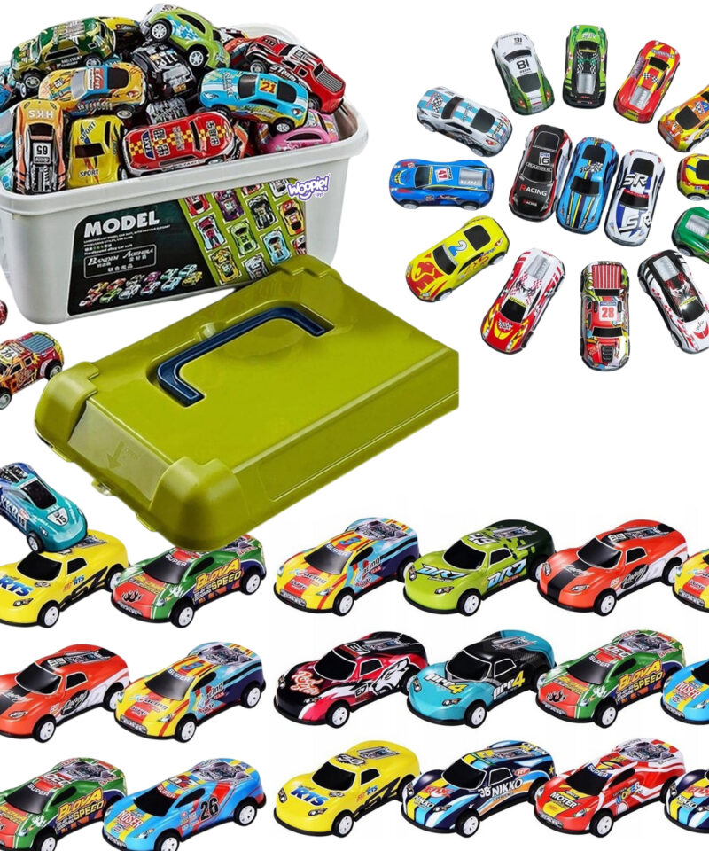 Võidusõiduautode komplekt lastele kohvris