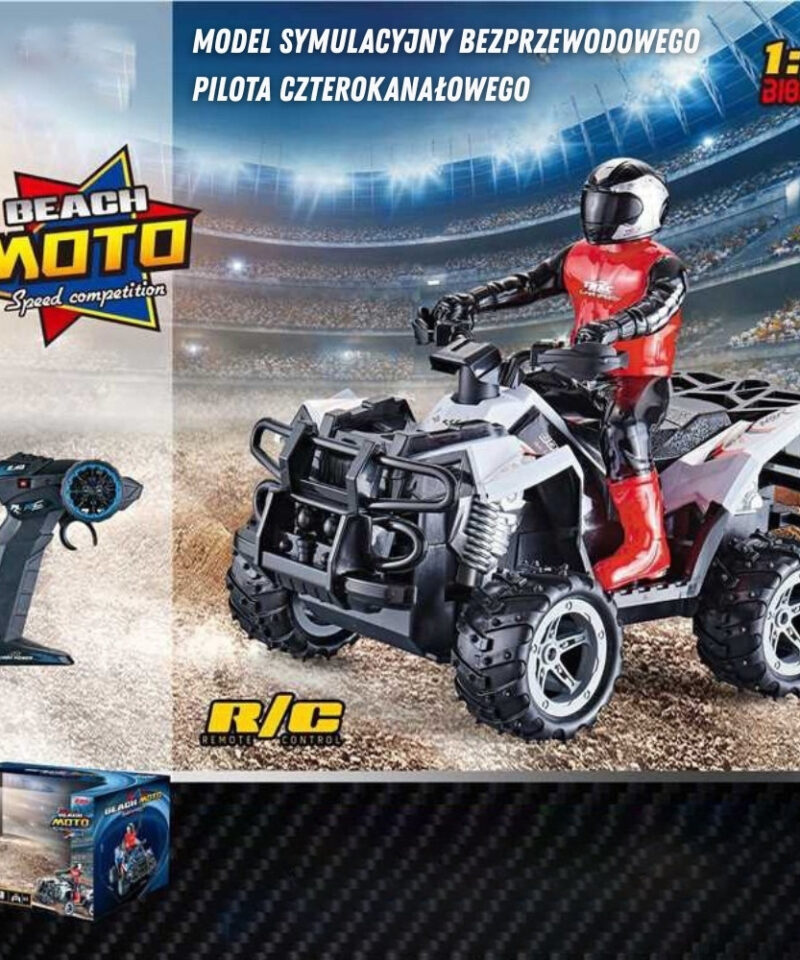 Quad realistliku mootorratturi figuuriga