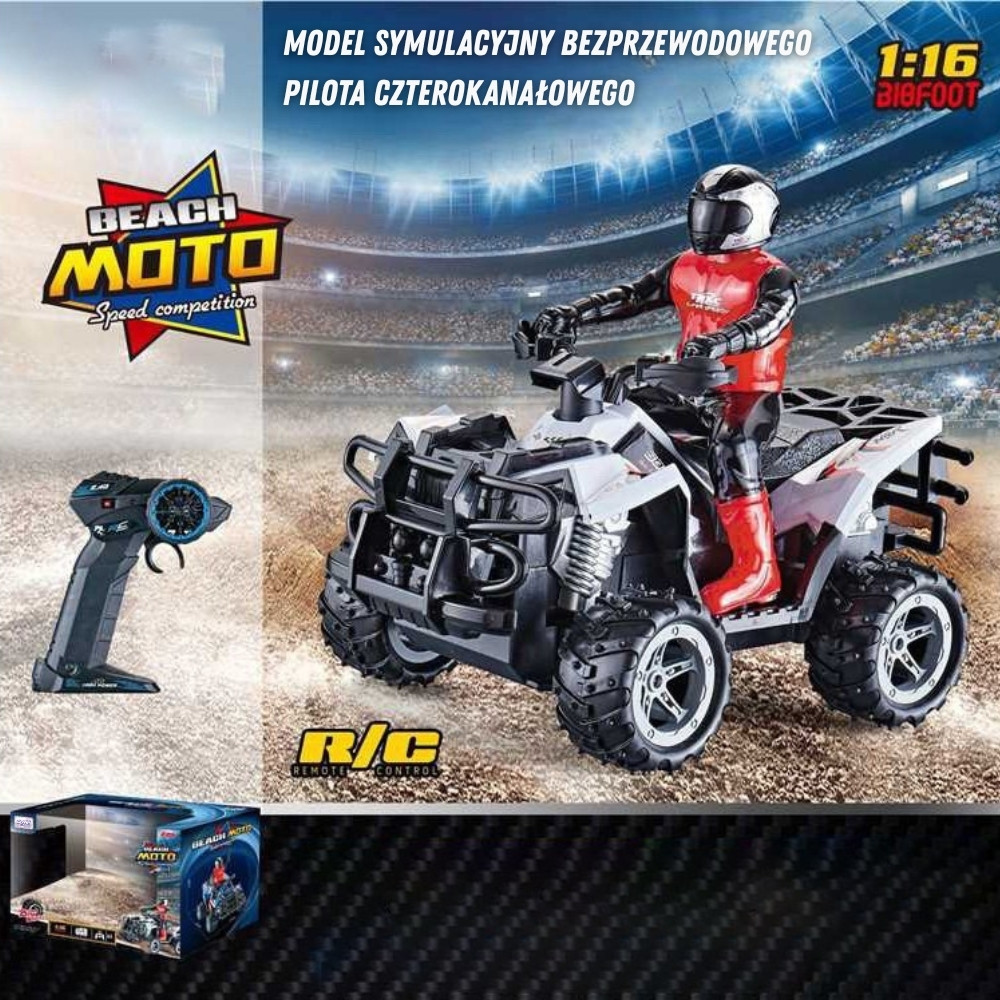 Quad realistliku mootorratturi figuuriga