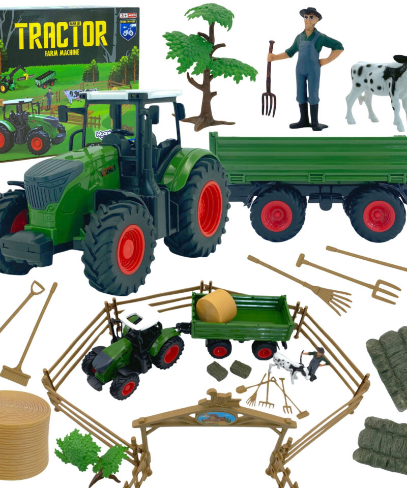 Mini farmi mängukomplekt lastele koos traktoriga