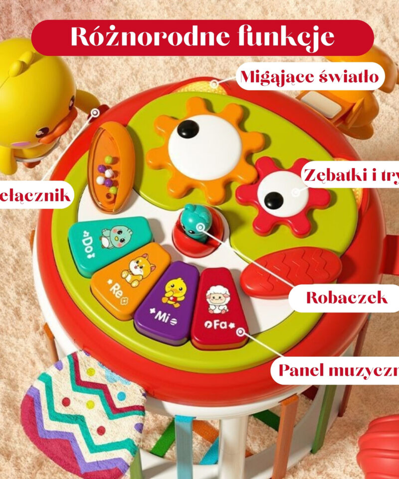 Sensoorne mängukuubik värviliste detailidega