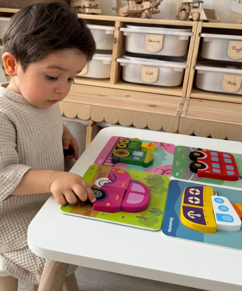 Arendav puidust pusle mängukomplekt lastele