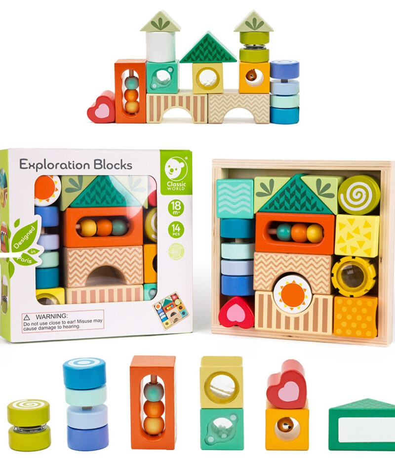 Sensoorilised puidust klotsid mänguks