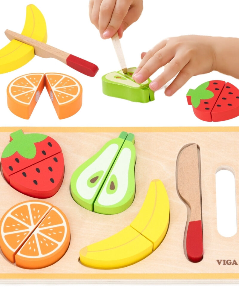 Puidust lõikemängu komplekt lastele