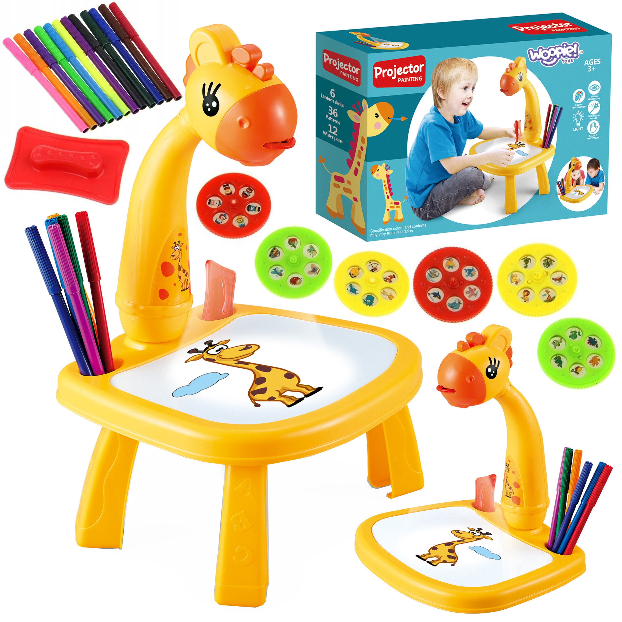 Laste joonistusprojektor ja laud koos projektoriga