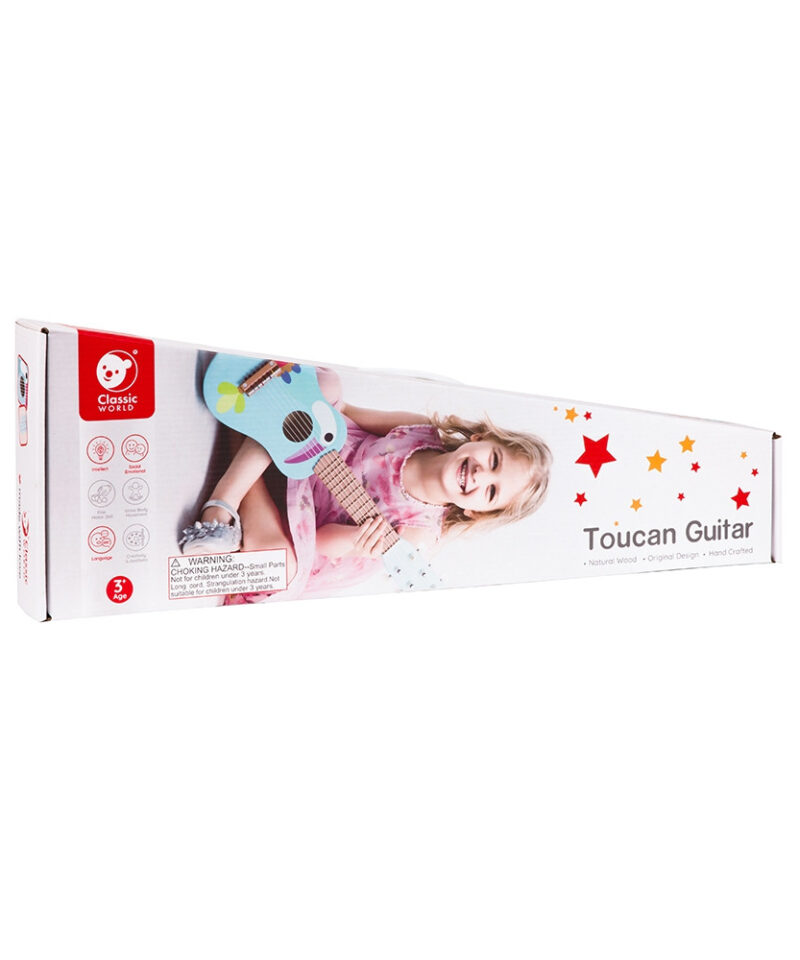 Tukaani mustriga kitarr lastele