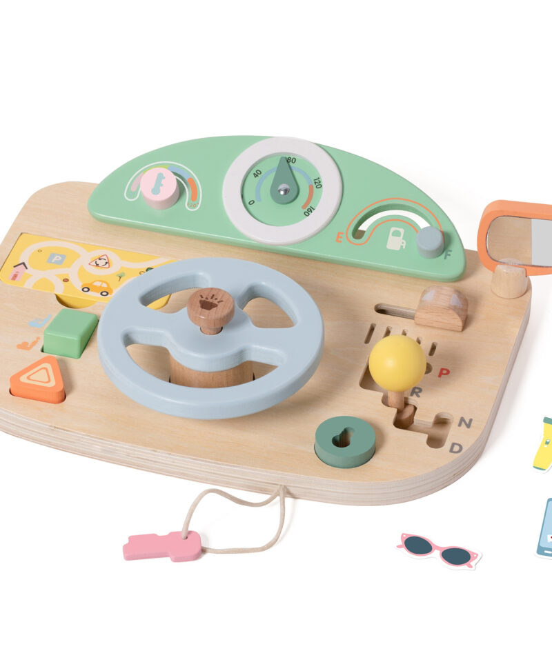 Mitmekülgne puidust roolilaud lastele