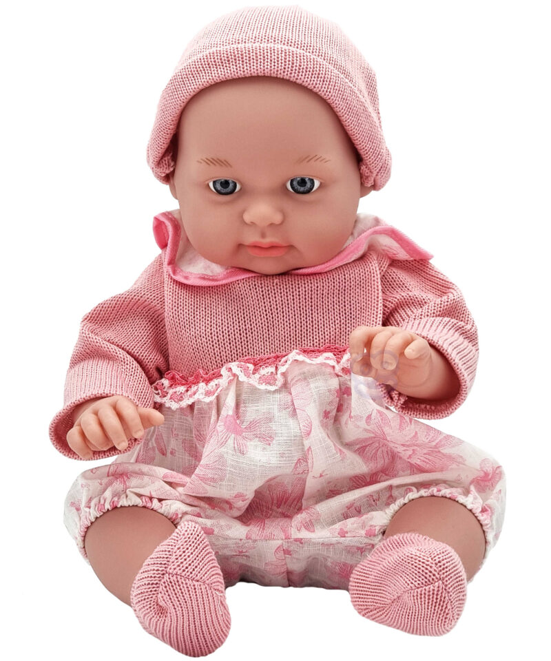 Roosa kleit ja müts nukule