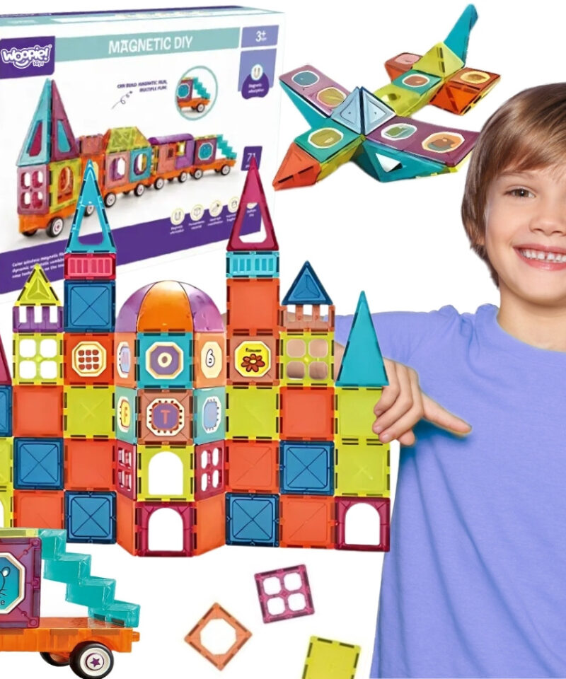 Värviline magnetklotside rongikomplekt lastele
