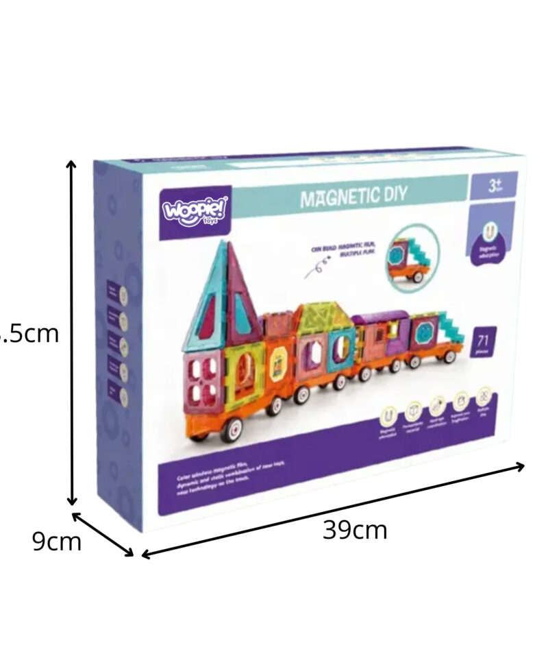 Magnetitega ühenduvad klotsid rongi ehitamiseks