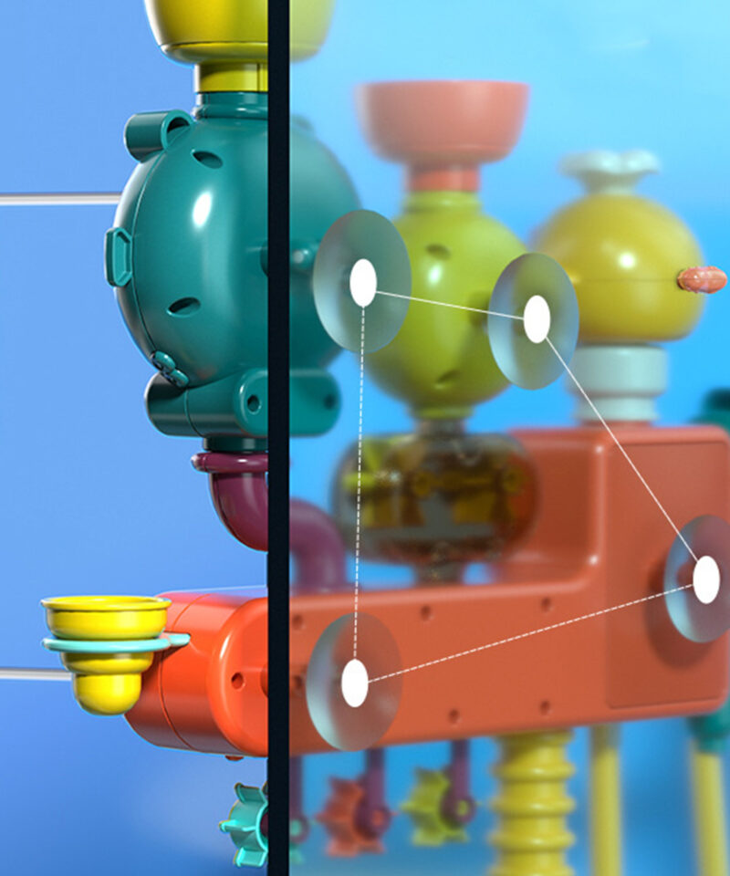 Lõbus vannimänguasi vannitoa seinale