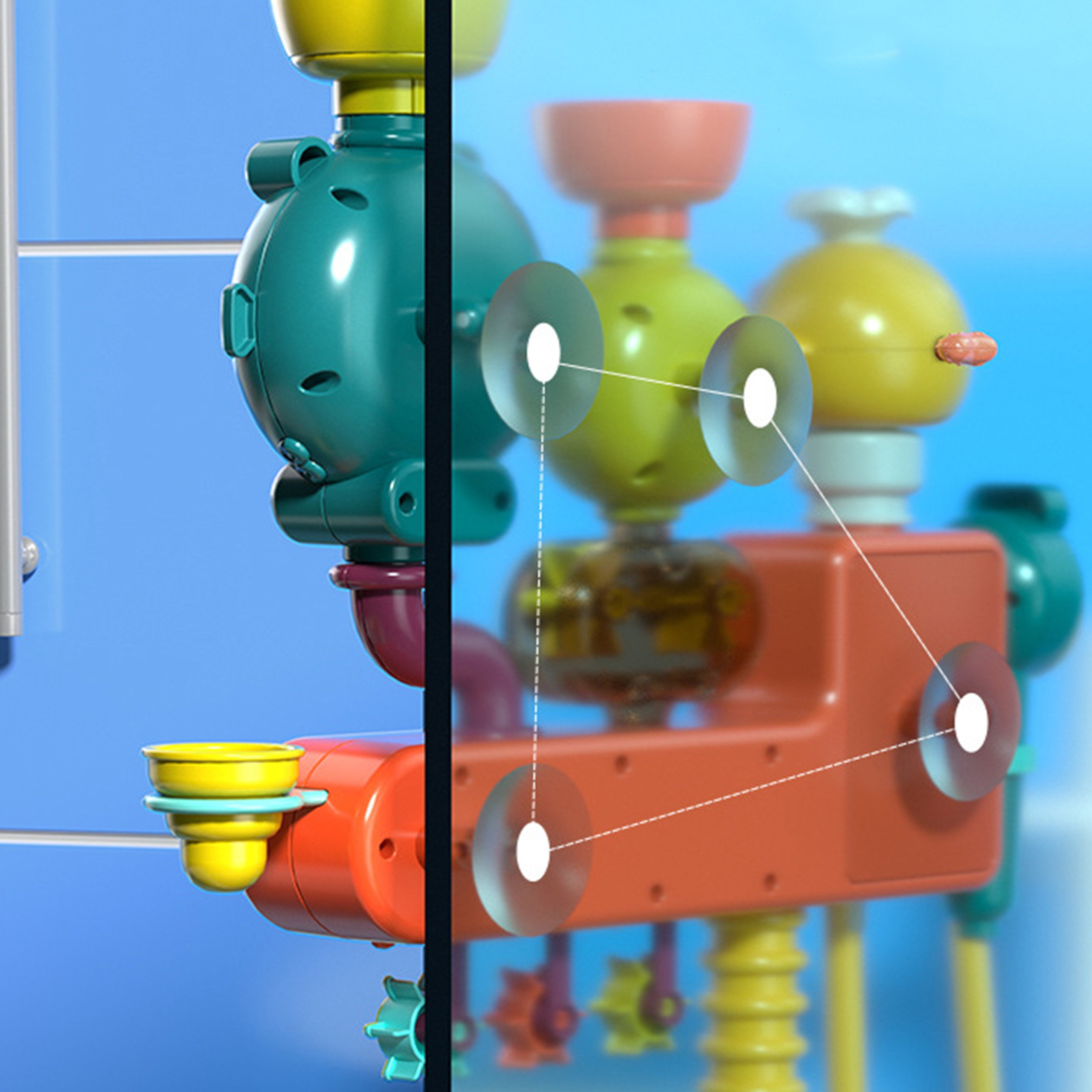 Lõbus vannimänguasi vannitoa seinale