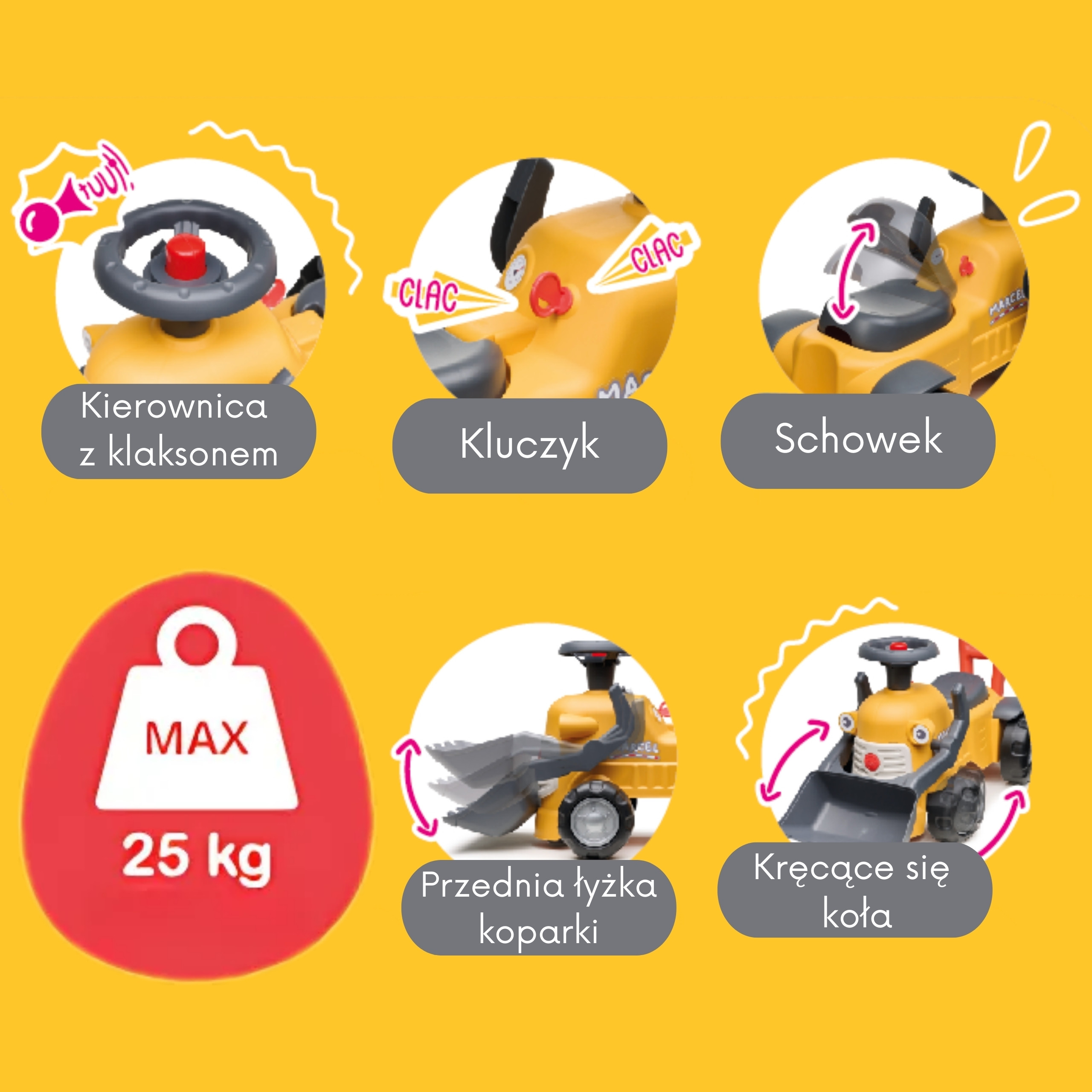 Arendav traktor väikestele lastele