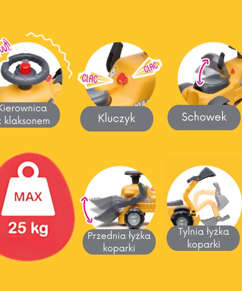 Laste mänguauto tagakopaga