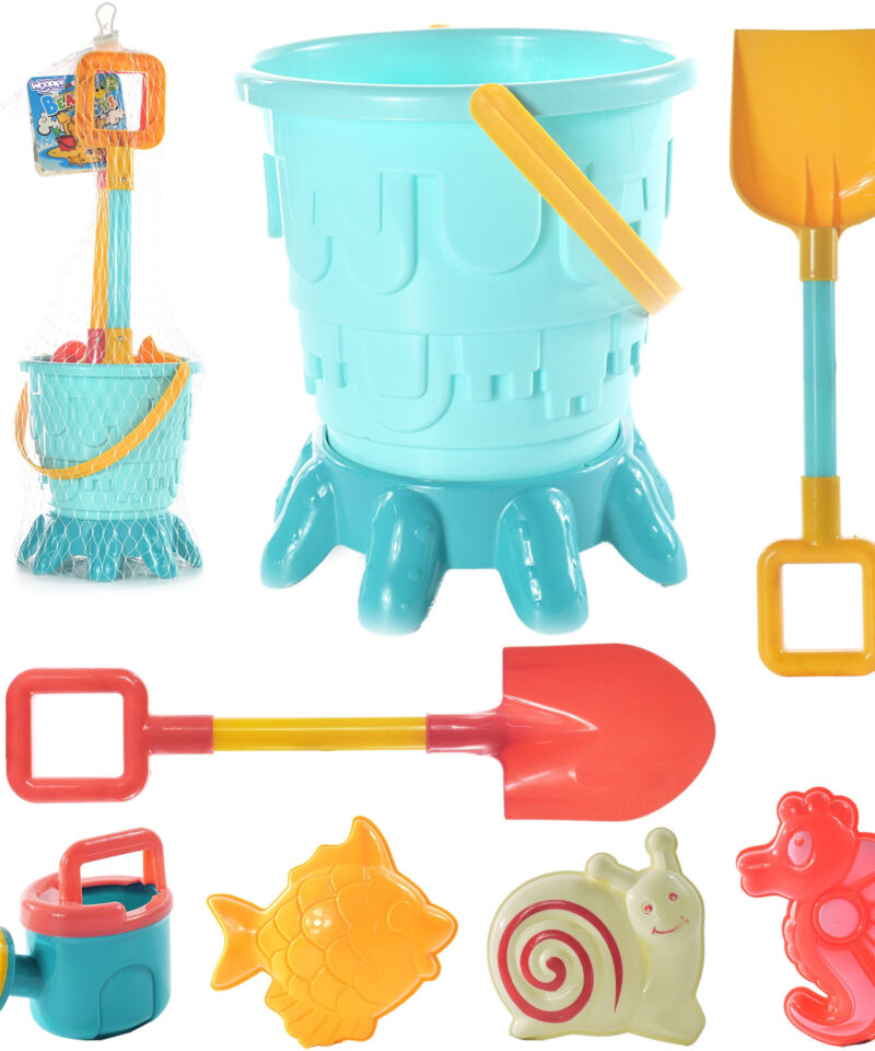 Laste liivakasti mängukomplekt rannas