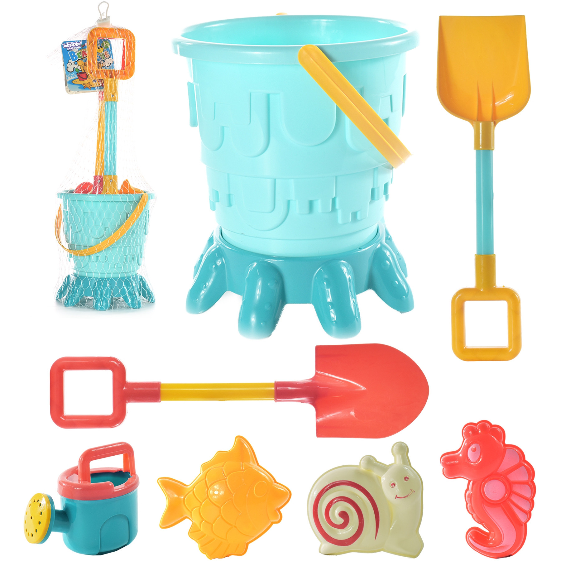 Laste liivakasti mängukomplekt rannas