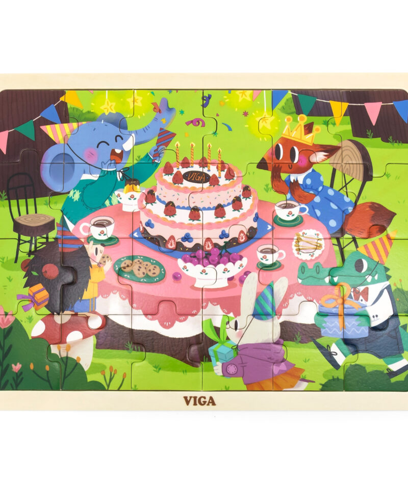 Lõbusad loomad puidust puslel