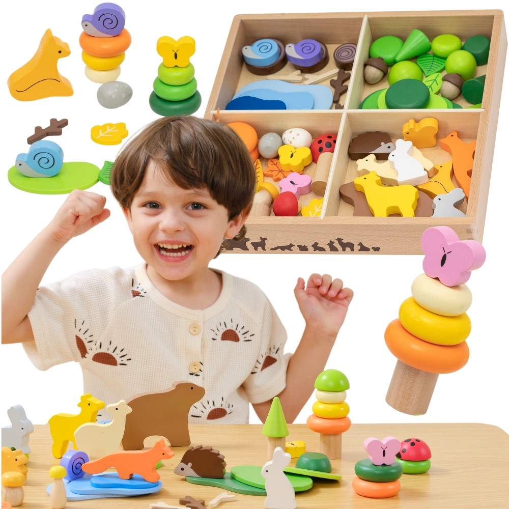 Värvilised puidust klotsid lastele mängimiseks