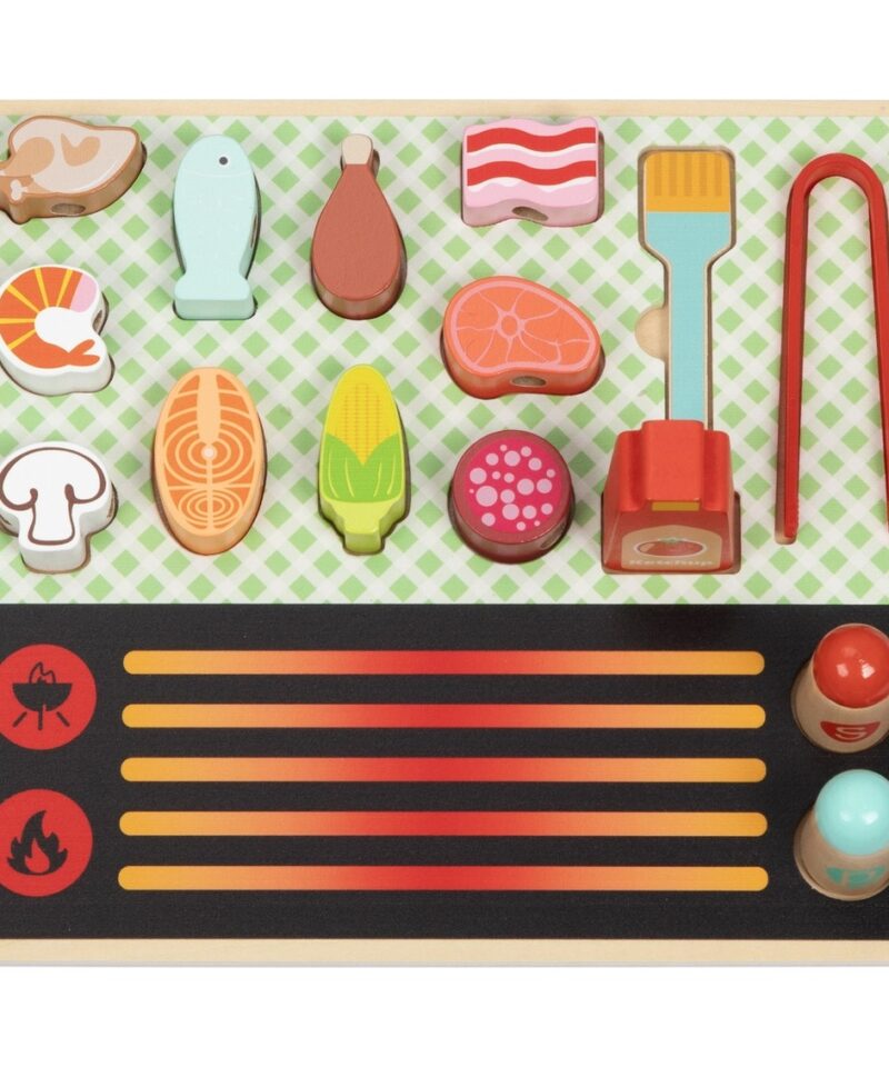 Lastele mõeldud puidust grillimiskomplekt