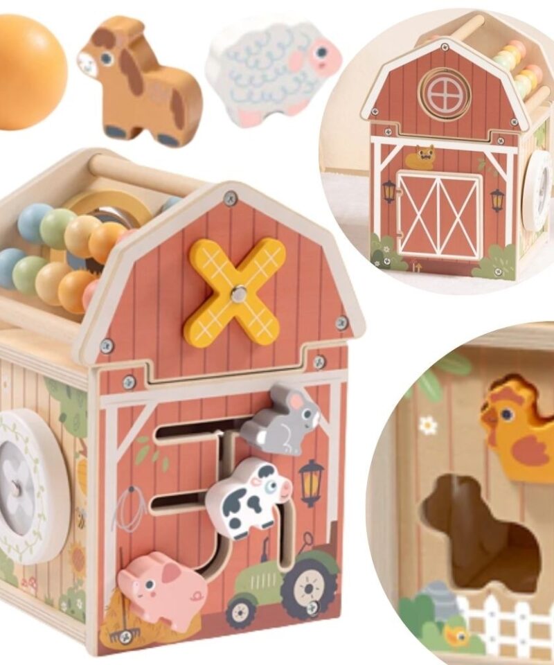 Puidust tegevuslaud lastele värvilises disainis