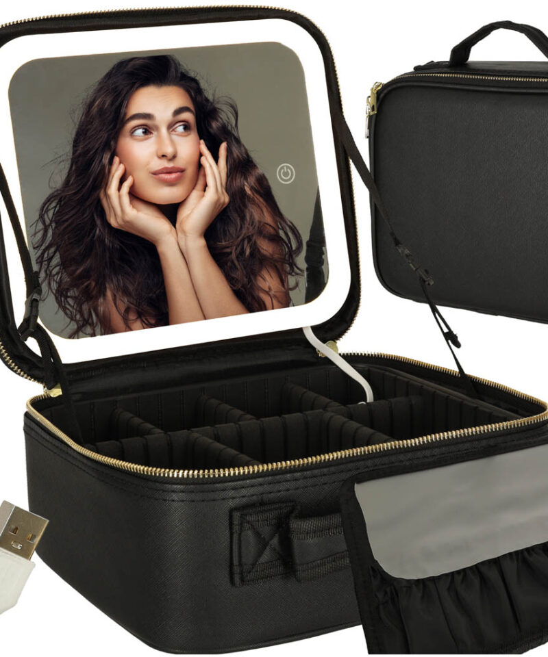 Mitmeotstarbeline kosmeetikakott LED peegliga