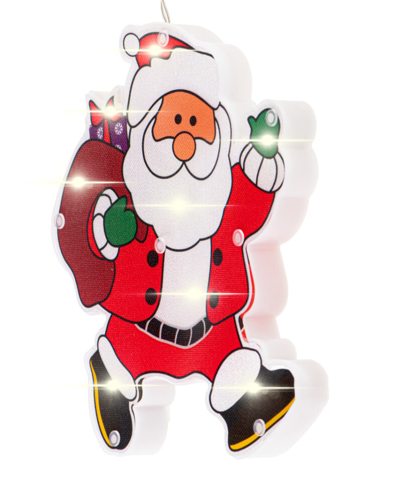 LED jõulukaunistus aknale öösel