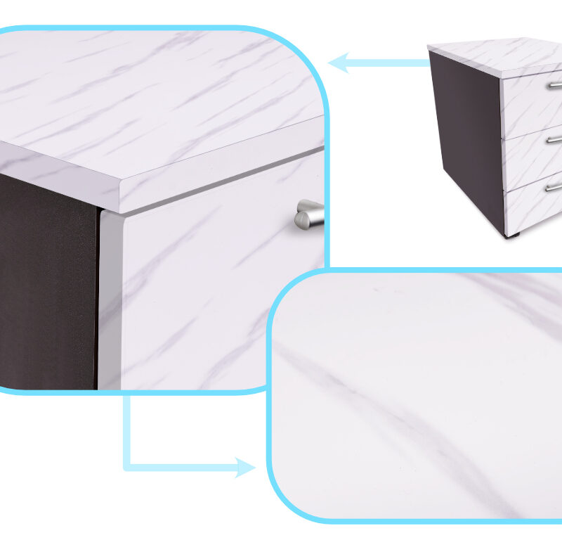 Marmormustriga kile mööbli värskendamiseks