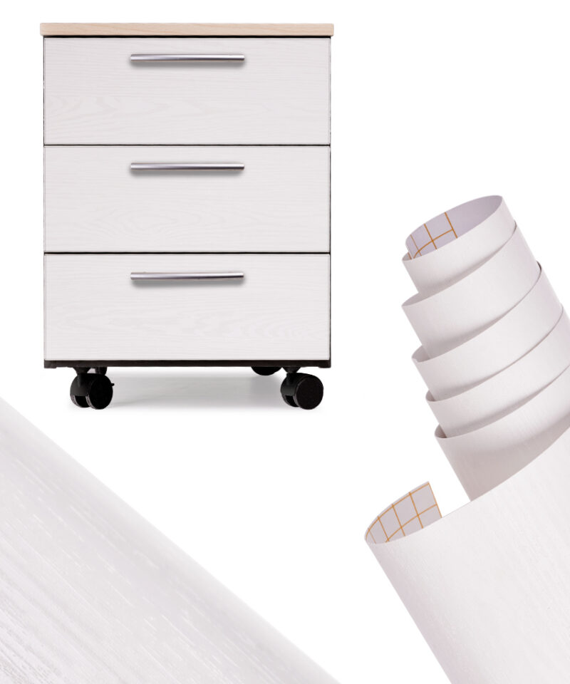 Isekleepuv dekoratiivkile valge tamm