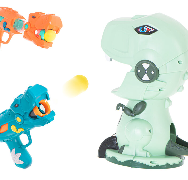 Kaks püstolit ja dinosauruse sihtmärk