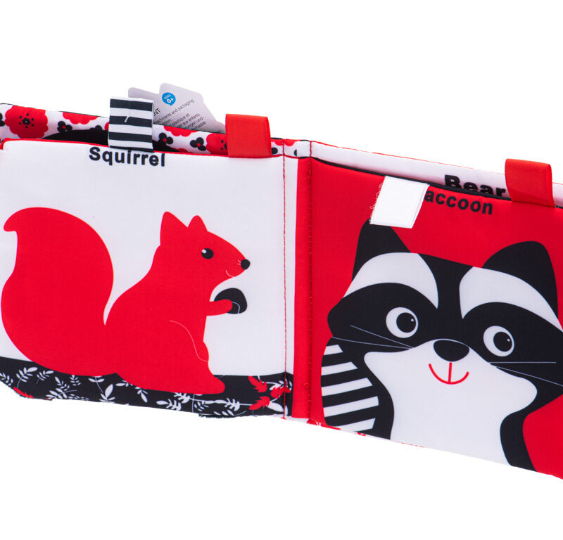 Arendav beebiraamat must-valge-punane