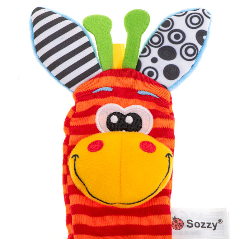 Lõbusad beebisokid kõristiga lapsele