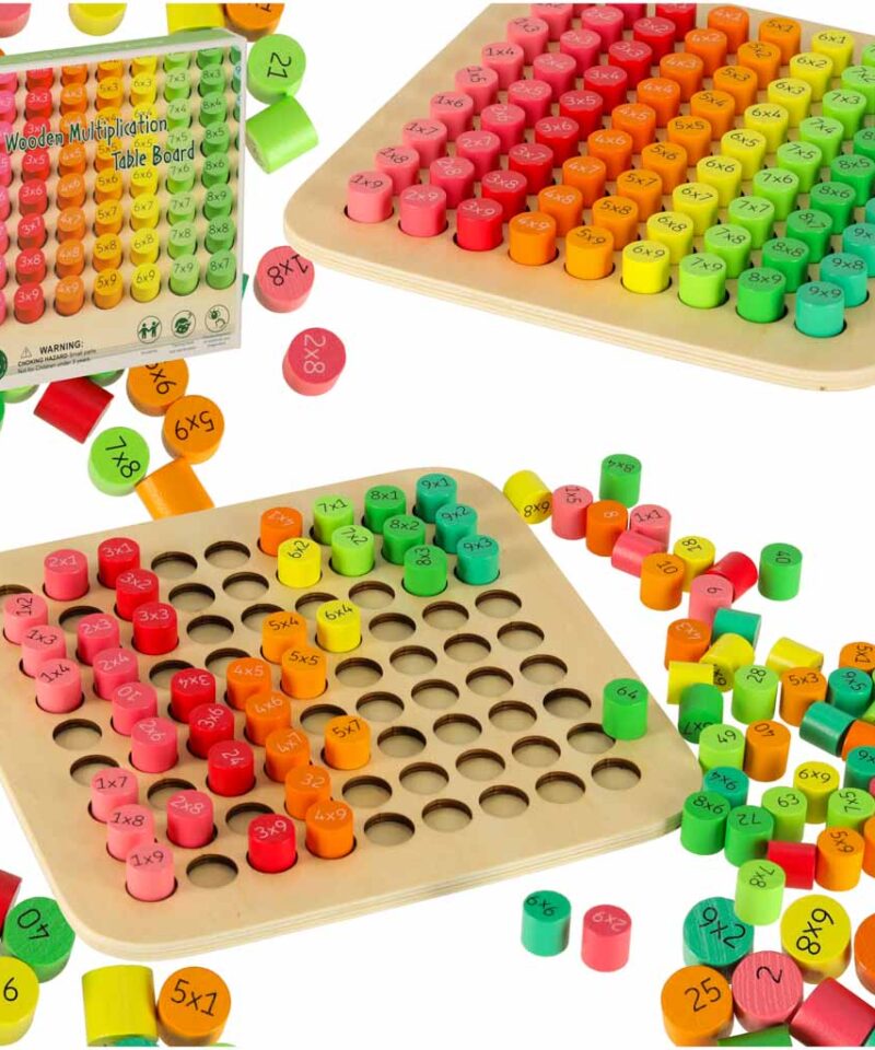 Puidust hariduslik korrutustabeli komplekt