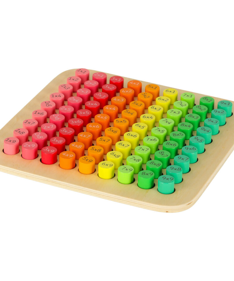 Värvilised puidust klotsid korrutamiseks