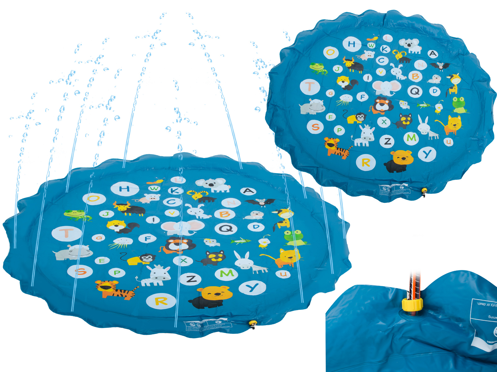 Värviline aiavee pritsimismatt aias