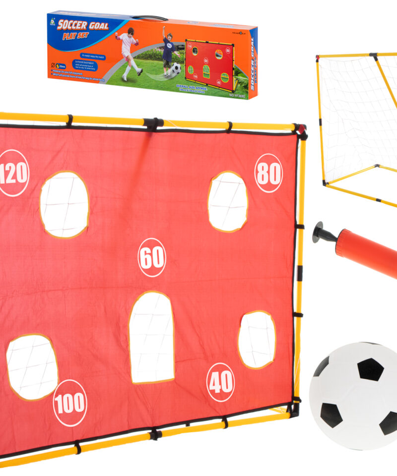Jalgpallivärav treeningkomplektiga aias