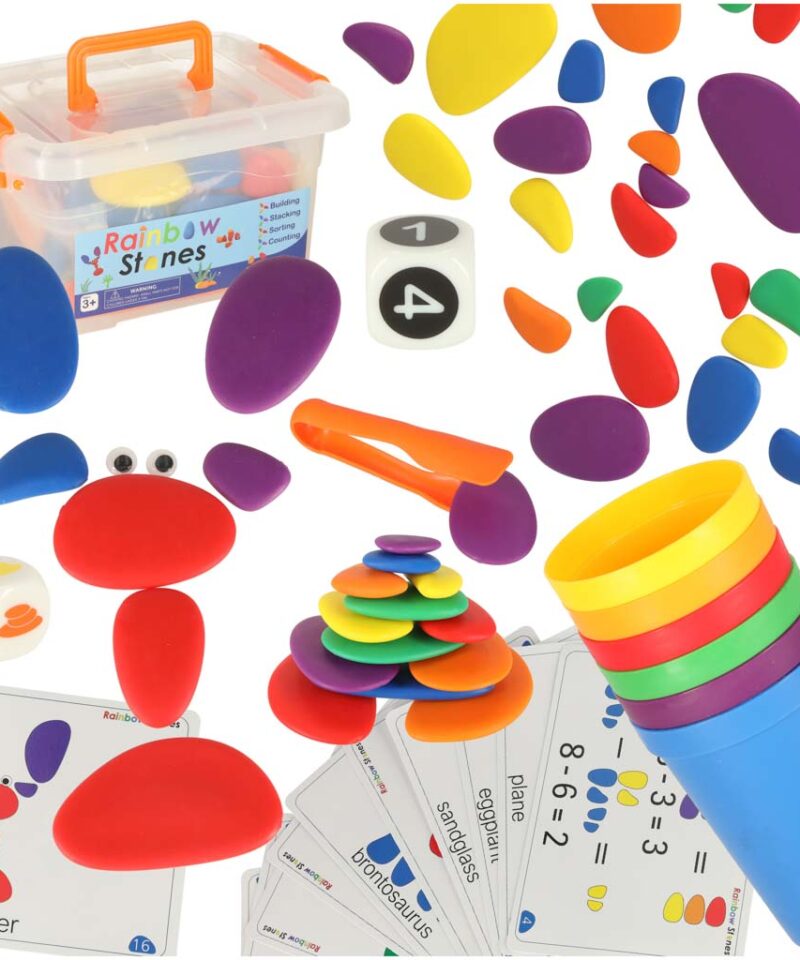 Lõbusad värvilised õppimiskivid lastele