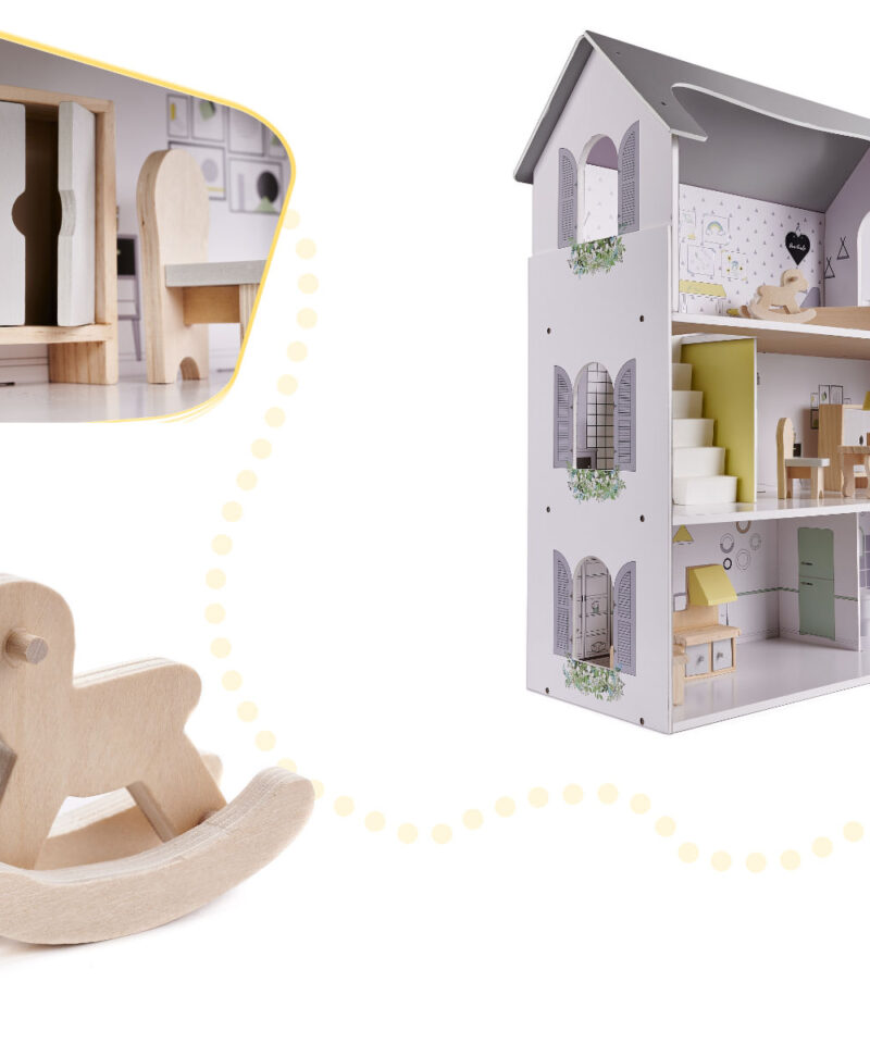 Lastele mõeldud puidust nukumaja