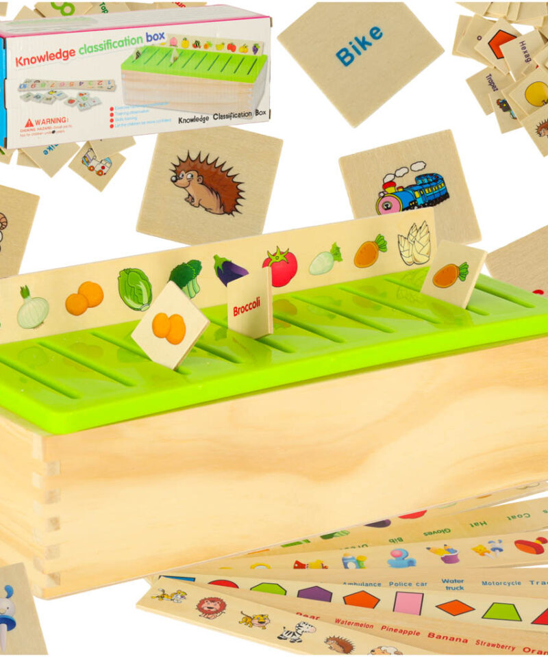 Puidust hariduslik sorteerimismäng lastele